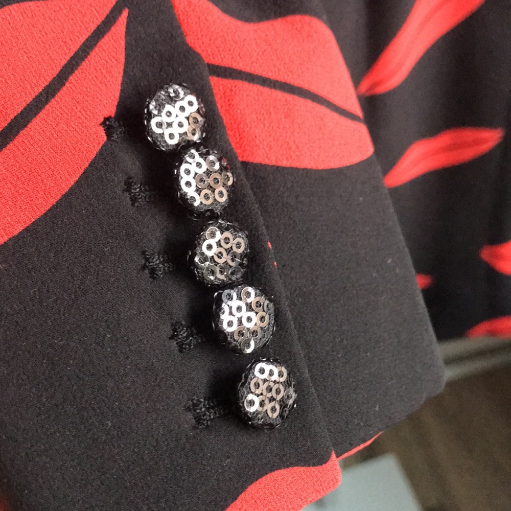 NWOT Saint Laurent Black and Red Lip Print Wrap Dress - Picture 11 of 12